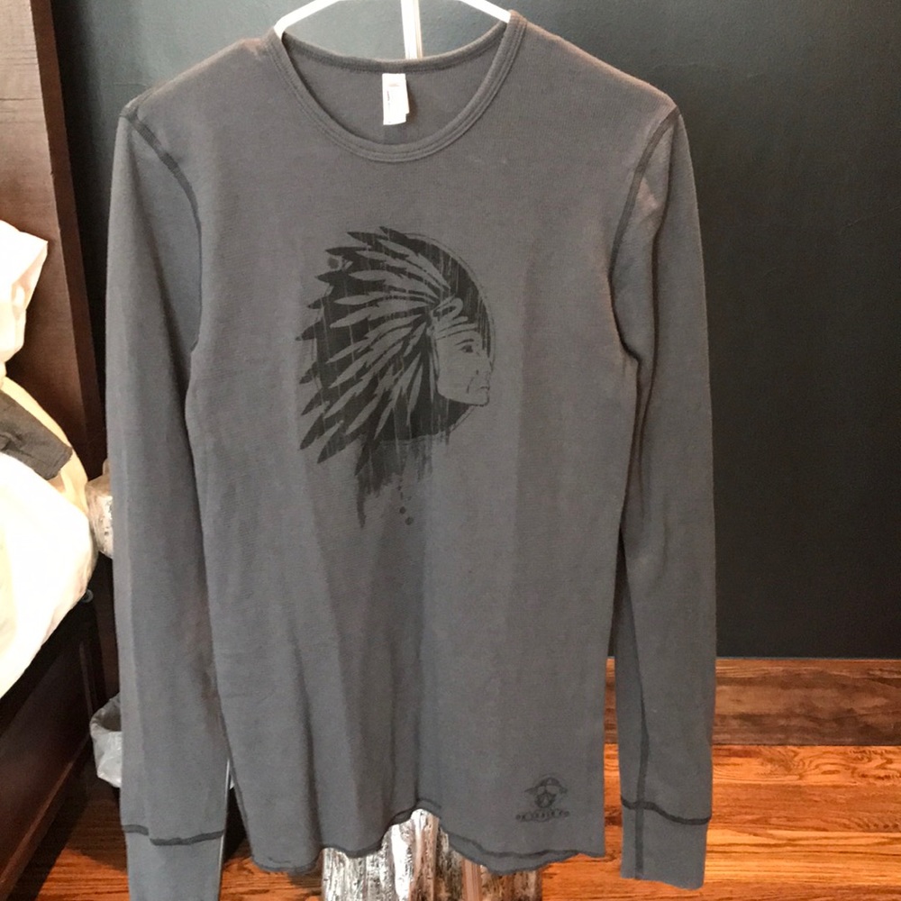 Grey Indian Head Graphic LS Tee
